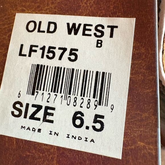 Old West Tan Leather Cowboy Boots Woman’s size 6.5. - Picture 8 of 8